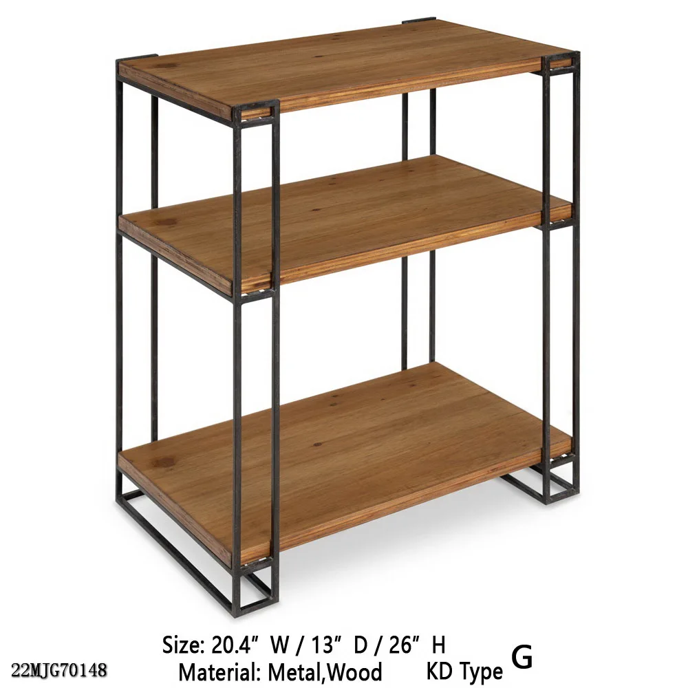 Mayco Industrial 4 Book Shelf Metal Wood Decorative estanterias de madera Multi-functional Library Bookshelf Wood Bookcases