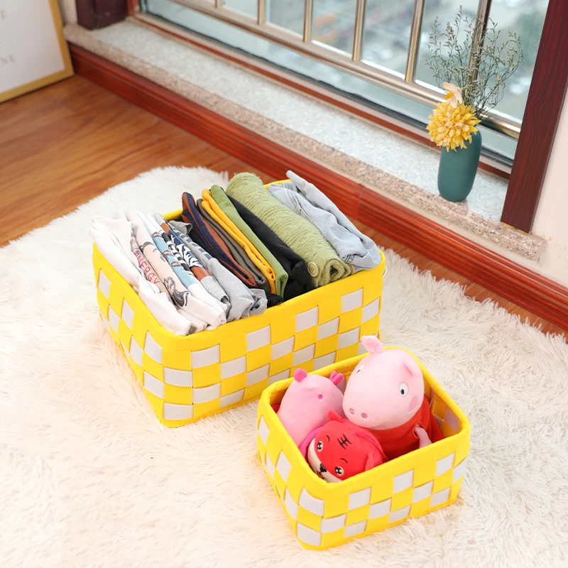 Double laundry basket bucket hamper collapsible felt organizer  laundry  large capacity basket folding laundry hamper