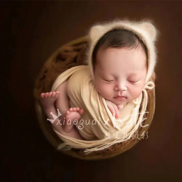 
New Born Baby Cotton Hat Double Knotted Hat Soft Cap in Summer for Baby Plain Custom White Kids Gifts Winter Unisex Knit Spring 