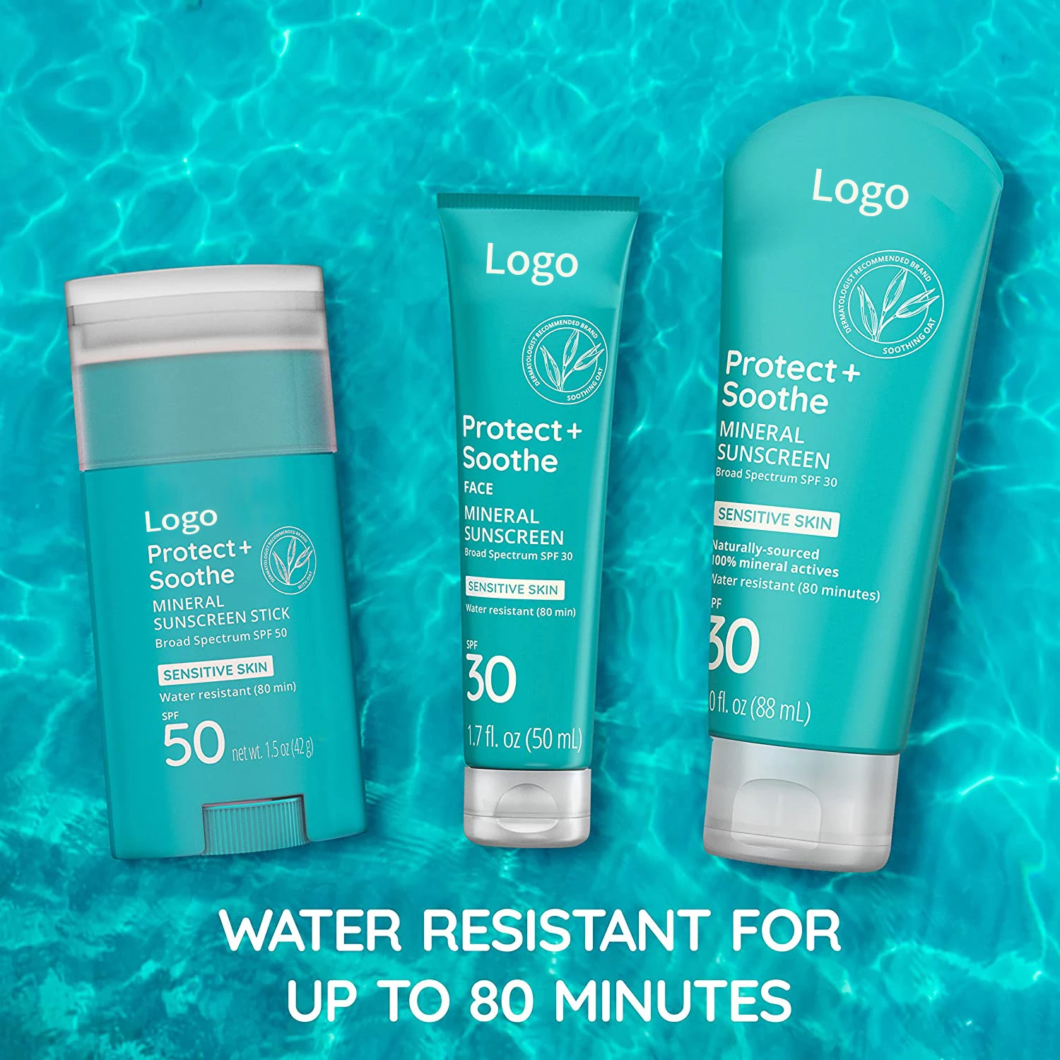 BLIW Private Label 42G Protect+Soothe Mineral Sunscreen Stick for Sensitive Skin  100% Zinc Oxide Pure Sunscreen Stick