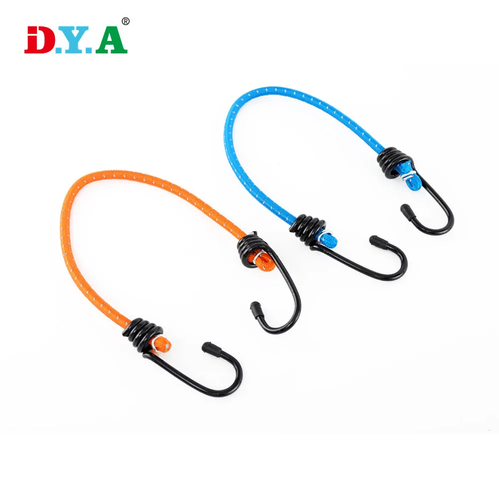 High stregth rubber bungee cord elastic loop rope with metal hooks for tent trampoline