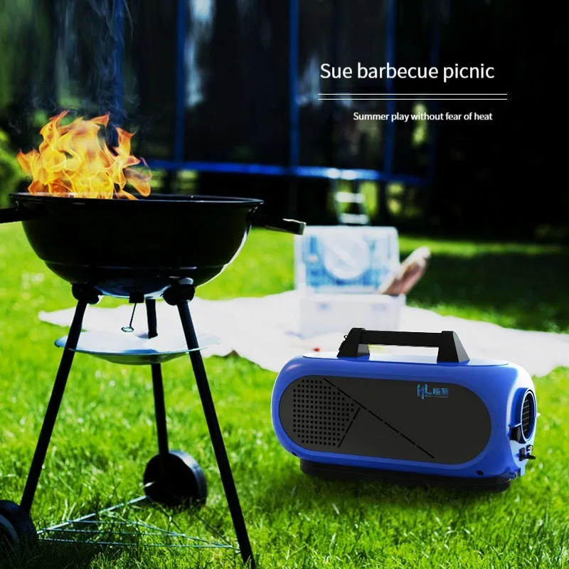 HENGLAI In Stock!!!  Mini AC 100V DC 48V Max Refrigeration Compressor Outdoor Portable Air Conditioner