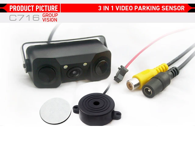 3 in 1 reverse camera car video parking sensor system