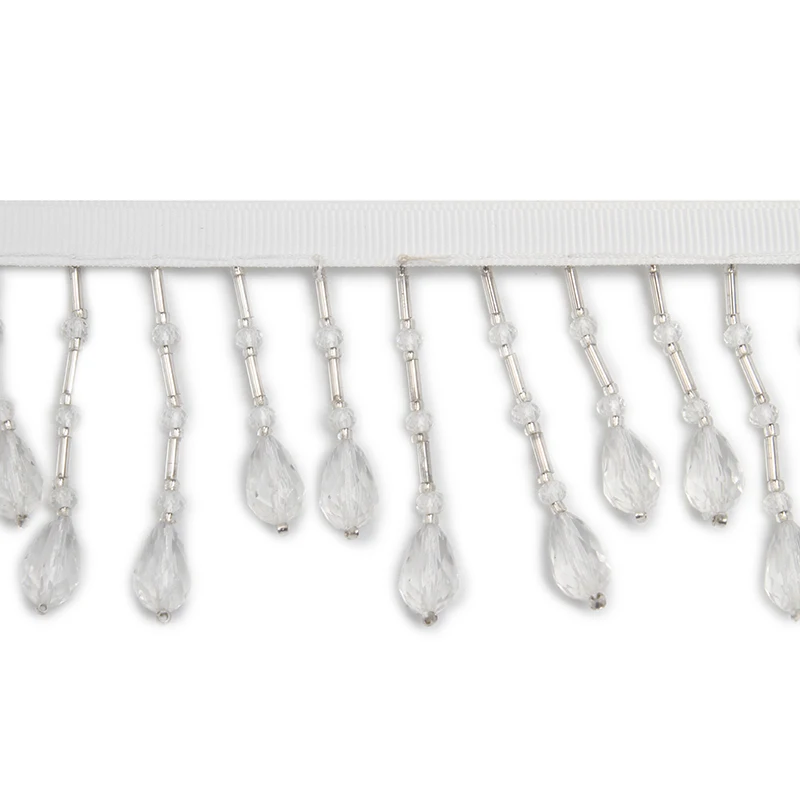 kavatar  wholesale new Handmade Bead lace Embroidered Tulle Trim wedding with Accessories Beads Rhinestones