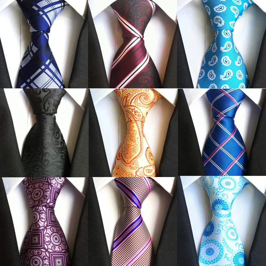 100 Styles Wholesale 8cm Silk Woven Jacquard Neckties Gravatas for Men Tie Wedding Formal Party Mens Neck Ties