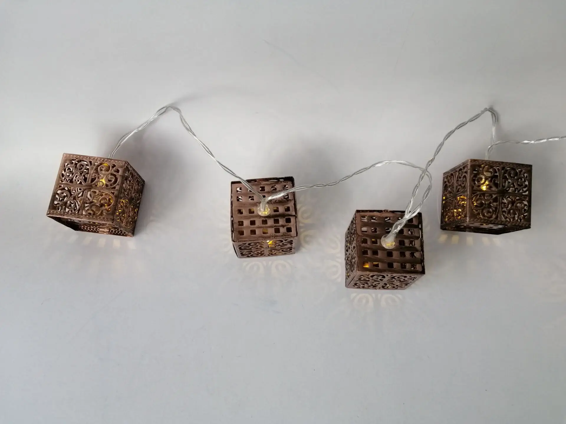 2019Lantern Decorative light Metal Battery Operated Warm White LED Decoration String Lights For Wedding Party garden