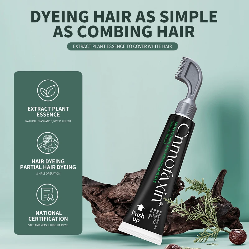 Permanent natural herbal plant clean water foam black hair shampoo comb