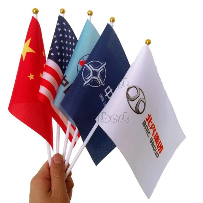Customized Flags Mini Cheap Custom Printed Hand Held Flag Hand Waving Flag