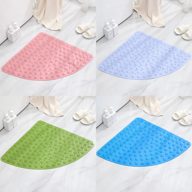 Nonslip Silicone Bathroom Mats Comfy Shower Mat Silicone Bath Mat With Suction Cups and Drain Holes Bathroom Products