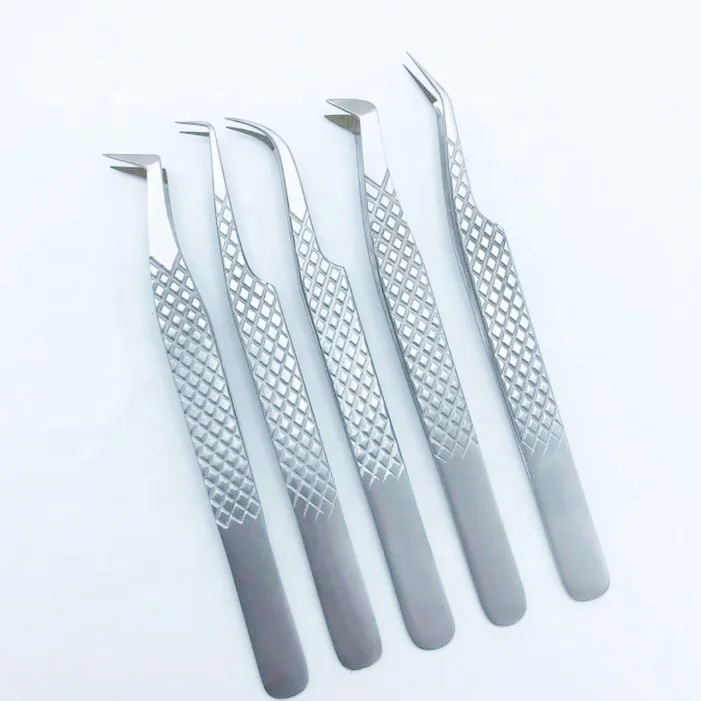 Best Fiber Tips Professional Eyelash Extension Tweezers for Perfect Grip to Lashes Rubber Tipped Tweezers for Women Competitive