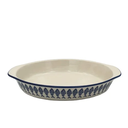 Top selling handmade ceramic baking pan wholesale baking dish kitchen baking pan manufacturers for oven