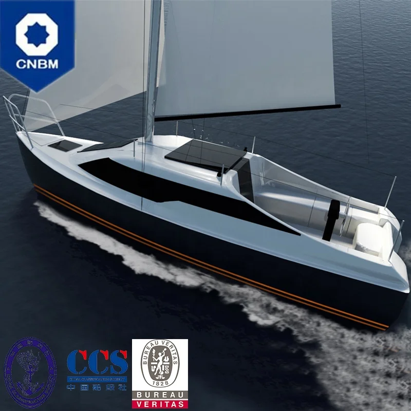 
24 ft OEM Custom Made in China Fiberglass Racing Sailboats Sail Boat Sailing Yachts Solar-Powered Boats for Sale 