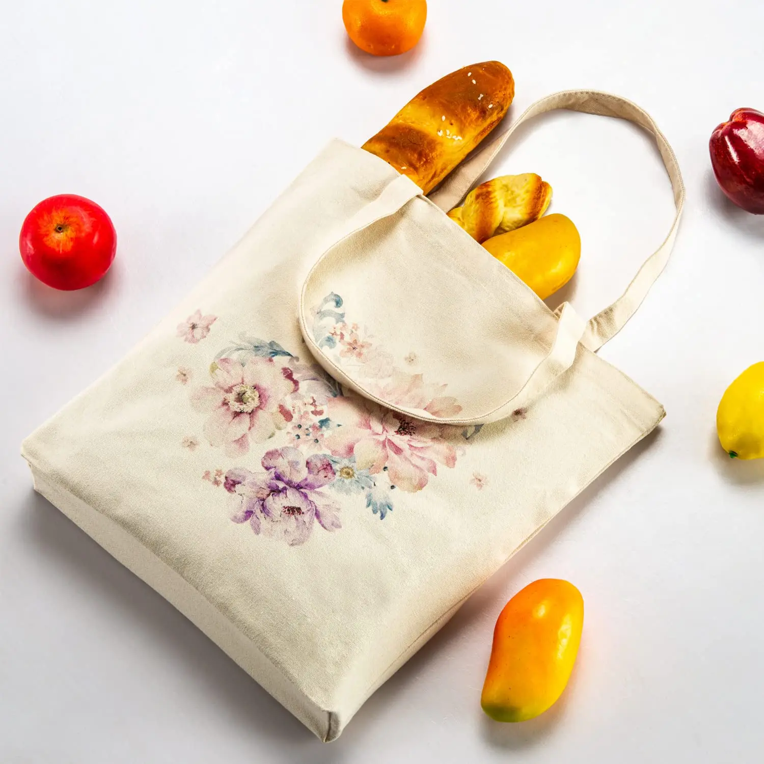 4 Different Patterns Exquisite Workmanship Tote Bag Cloth Reusable Canvas Shopping Groceries Big Cotton Bag For Long Time Used