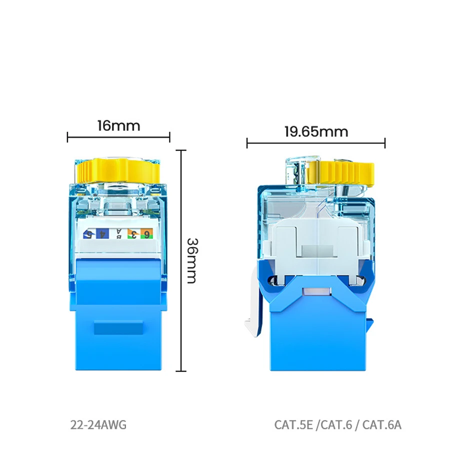 Poe Support High Density UTP Cat 5E Cat6 Data Networks Color Keystone Jack