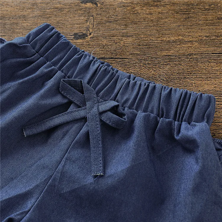 
Baby Girl Summer Clothing Sets white lace Top + Denim ruffle shorts 2pcs girls Outfits 