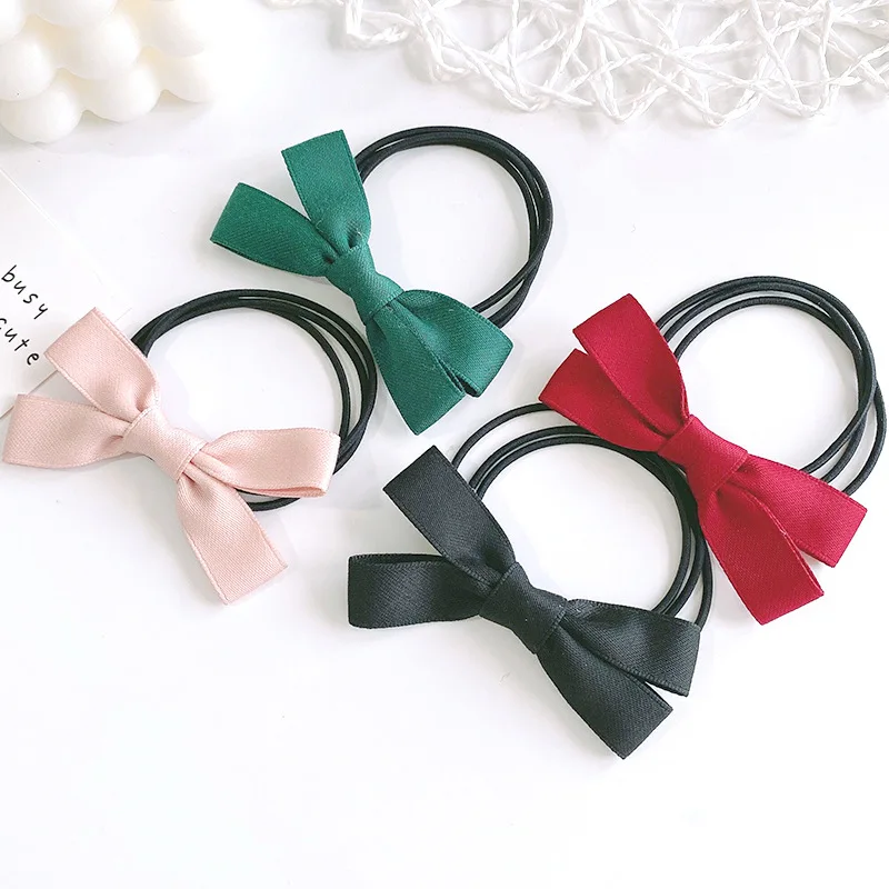 Children Cute Ribbon Bow Scrunchies Cartoon Multilayer Ponytail Hair Tie Baby Girls Dresses Hair Accessories New Year Gifts Set