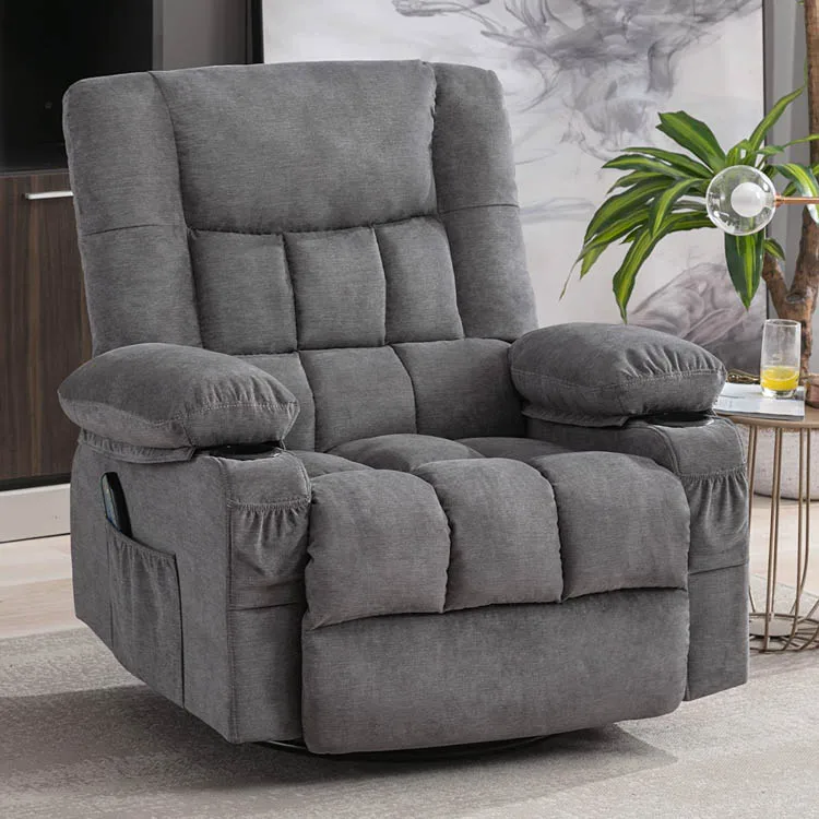 Modern Leather Swivel Power Electric Heat and Massage Recliner Living Room Furniture Corner Sofa Home Theater Lift Chair
