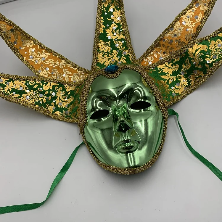 Fashion vintage mask of coloured drawing pattern Venice mask full face