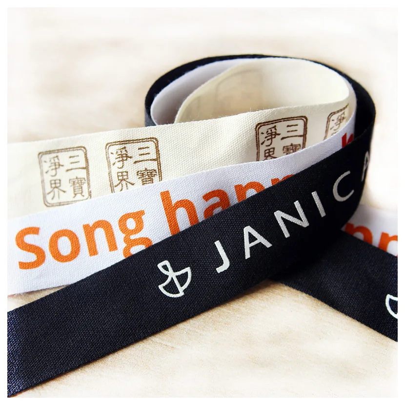 wholesale stock soft natural white personalized labels cloth tape organic cotton ribbon for decoration