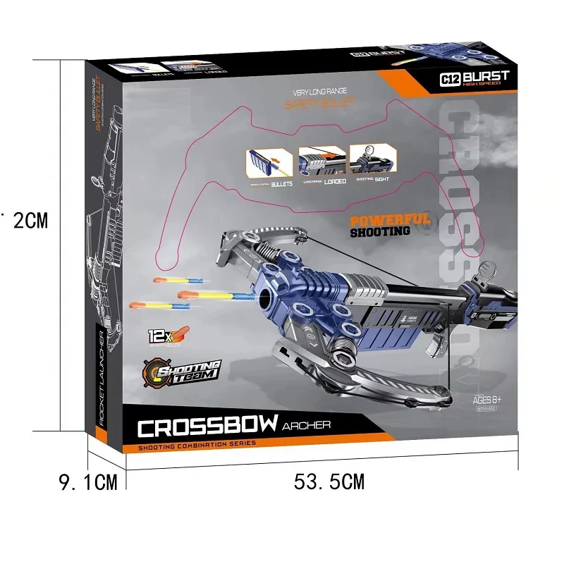 Bow and Arrow Set for Kids Toy Archery Set With 12pcs Bullets and Target Practice Outdoor Archery Toys Crossbow Set