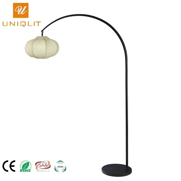 Оптовая продажа Alibaba Отель продукты фонарь ткань матовый черный железный пол свет