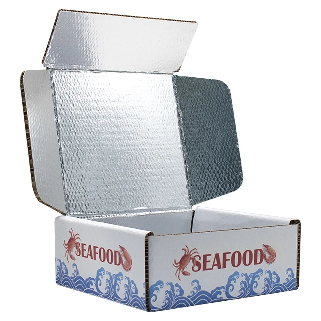 Custom Logo Insulated Foam Thermal Frozen Food Packaging Products Shipping Boxes For Sea Food And Chocolate