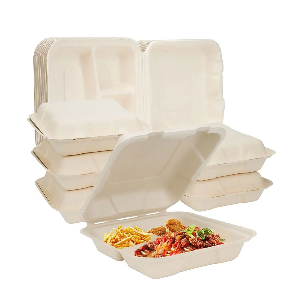 Biodegradable Food Tray Grade Cornstarch Packaging Plates Bowl Eco-friendly Food Containers Tableware