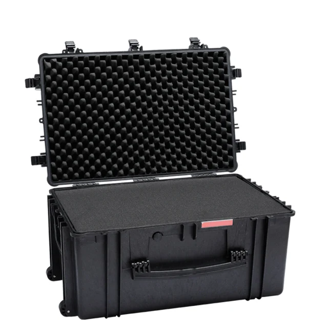waterproof shockproof rugged rolling large plastic hard protective carrying  case for led film light equipment transportation