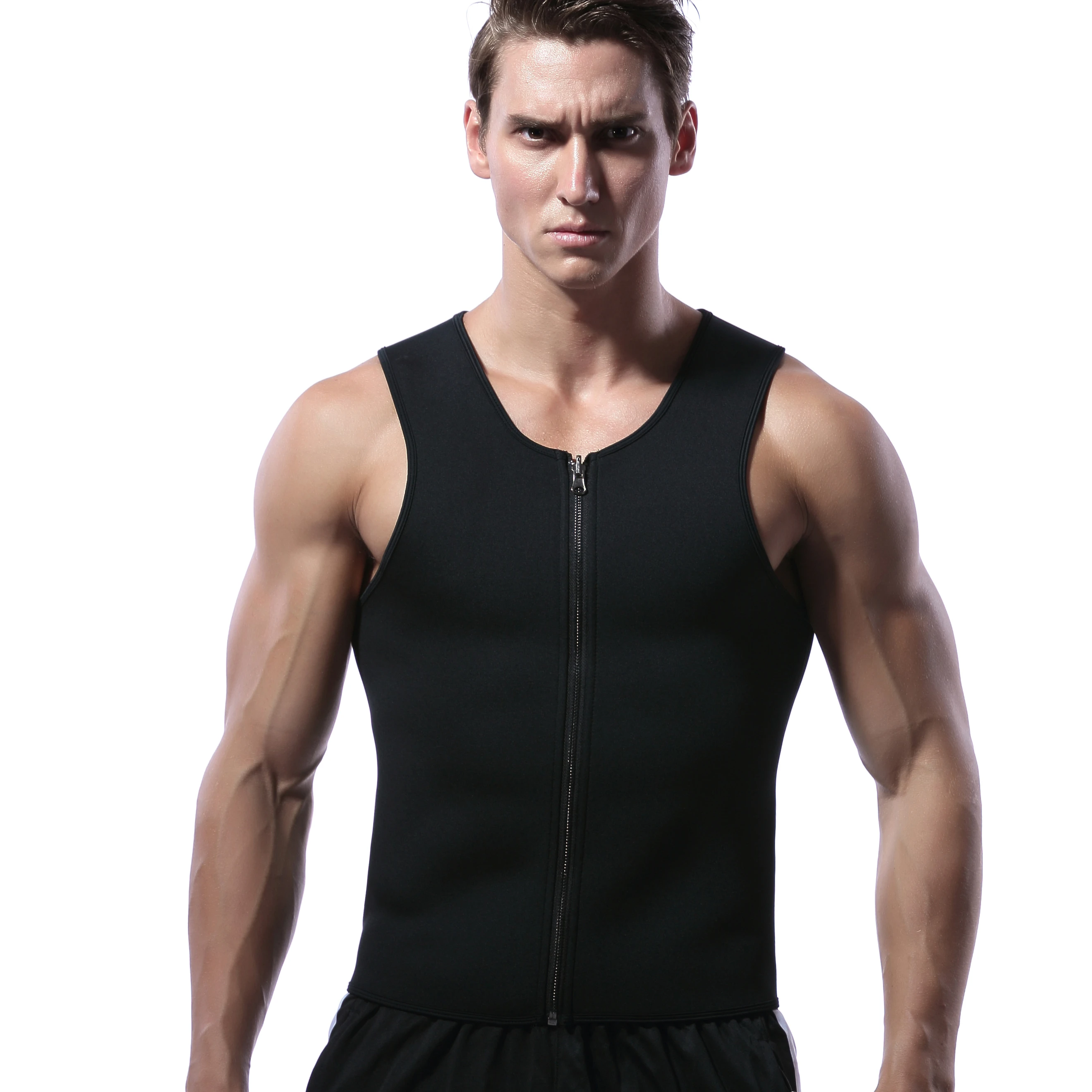 
Men Zipper Gym Fitness Body own Shaper Neoprene Waist Trainer Vest 