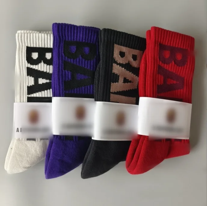 Wholesale Designer Sports Ape Embroidered Socks Custom Brand Cotton Dress Autumn Knitted Socks Women Men Fashion Socks