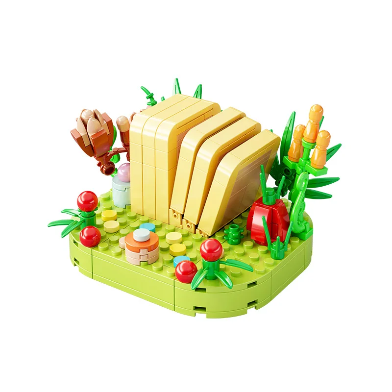 High Quality Puzzle Educational Mini Figure Building Blocks toast mobile phone holder Blocks Kids Toys