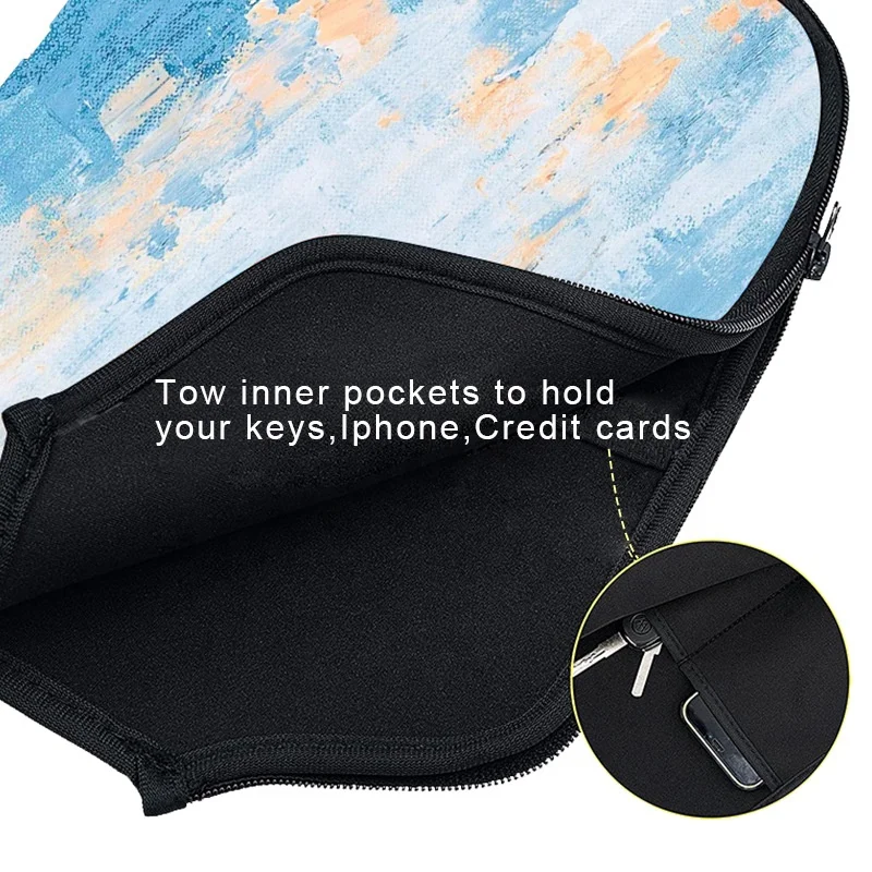 custom logo high quality hot selling neoprene racket set table tennis rackets storage protective sleeve pickle ball paddle cov