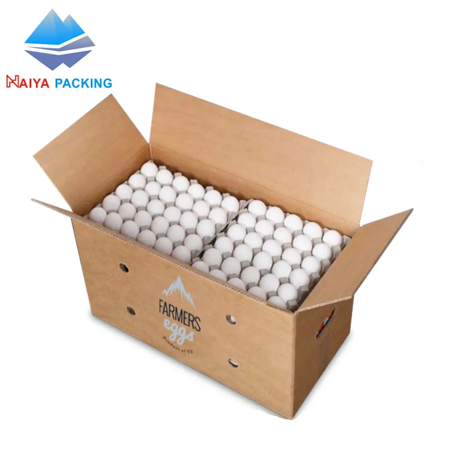 wholesale hot sale cheap customized  corrugated  carton egg packaging boxes with eggs tray