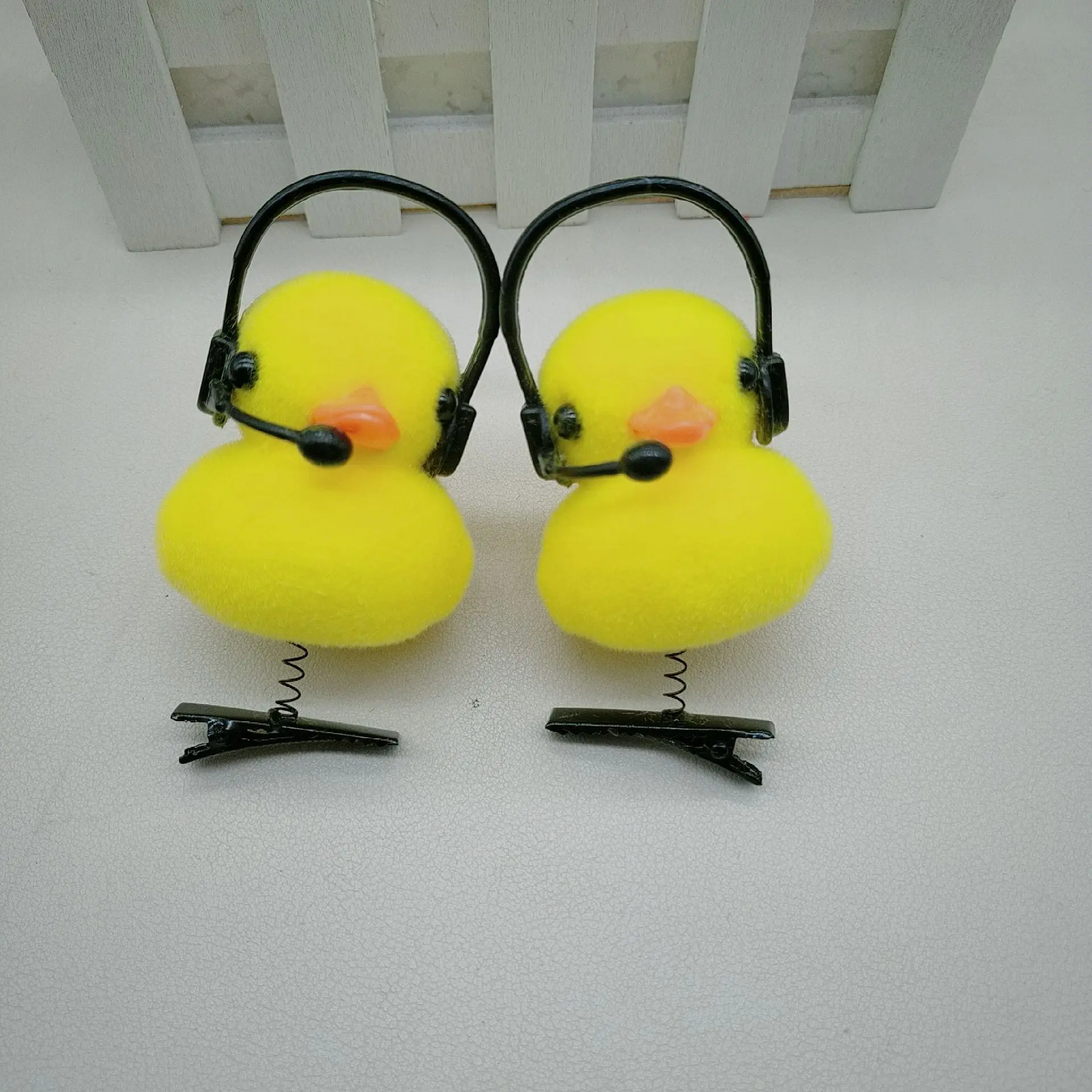 2024 Lovely Funny Hair Accessories Kawaii Yellow Duck Hair Clip With Headband Kids Girls Cute Plush Little Chick Spring Hairpin
