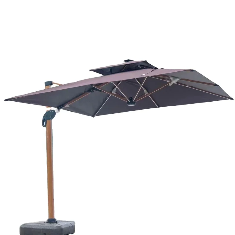 Открытый пляж сад гидравлический внутренний дворик зонтик на солнечных батареях смещение Висячие зонтики
