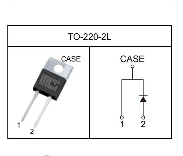 HX1D20065A macrocoresemi SiC Schottky Diode Silicon carbide Schottky diode VRRM  650 V IF(Tc 145C)  20 A QC  73 nC TO 220 2L