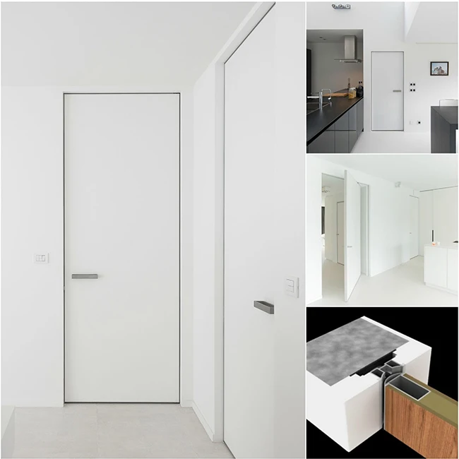 DAIYA Wooden Doors Design Modern Matte Lacquer Interior Flat Glass Door pvc bedroom door prices