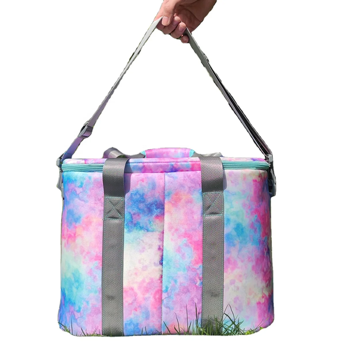 
Tie Dye Cooler Bag Wholesale Neoprene Insulated Folding Leopard Beach Cooler Bag 