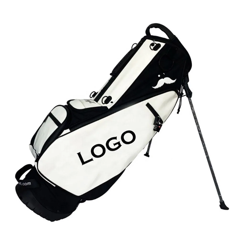 Mustache Design High Quality Custom Bag  White or Black 6 Way 14 Way Lightweight Waterproof Foldable Polyester Golf Stand Bag