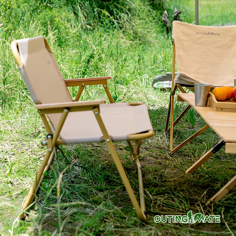 OUTINGMATE наружные поручни для пикника Deluxe отдых алюминиевый супер толстый Оксфордский Двухместный сидячий складной стул