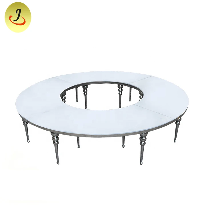 wholesale price modern stainless steel metal dining table