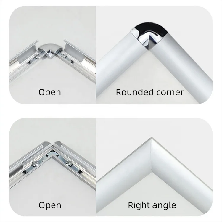 Custom Aluminum Alloy  25mm Metal Outdoor Advertising Poster Frames