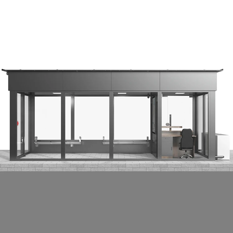 Qatar Stainless Steel Closed Style Bus Shelter Station with Air Condition
