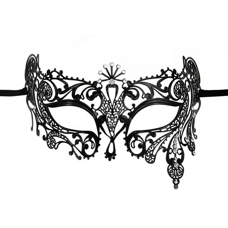 051B 2019 New Arrival Metal Costume Ball Sexy Lace Masquerade Masks Venetian Style Mardi Gras Mask