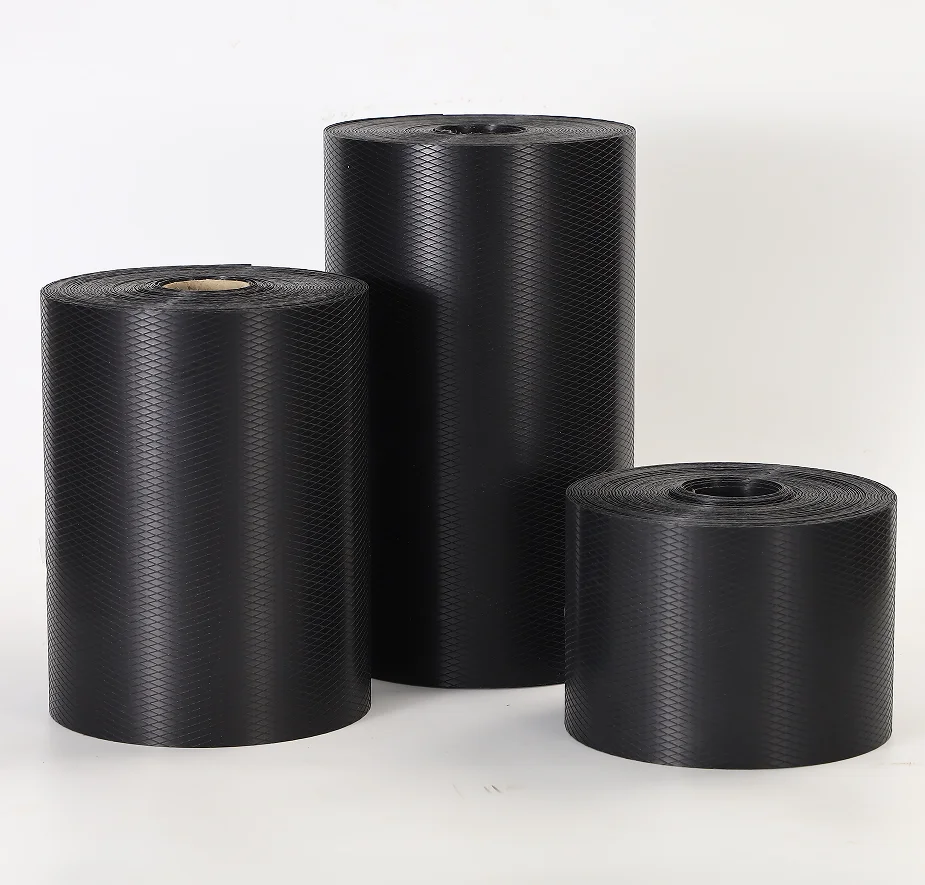 Black Embossed Polythene Damp Proof Course Waterproof Membrane DPC Tape