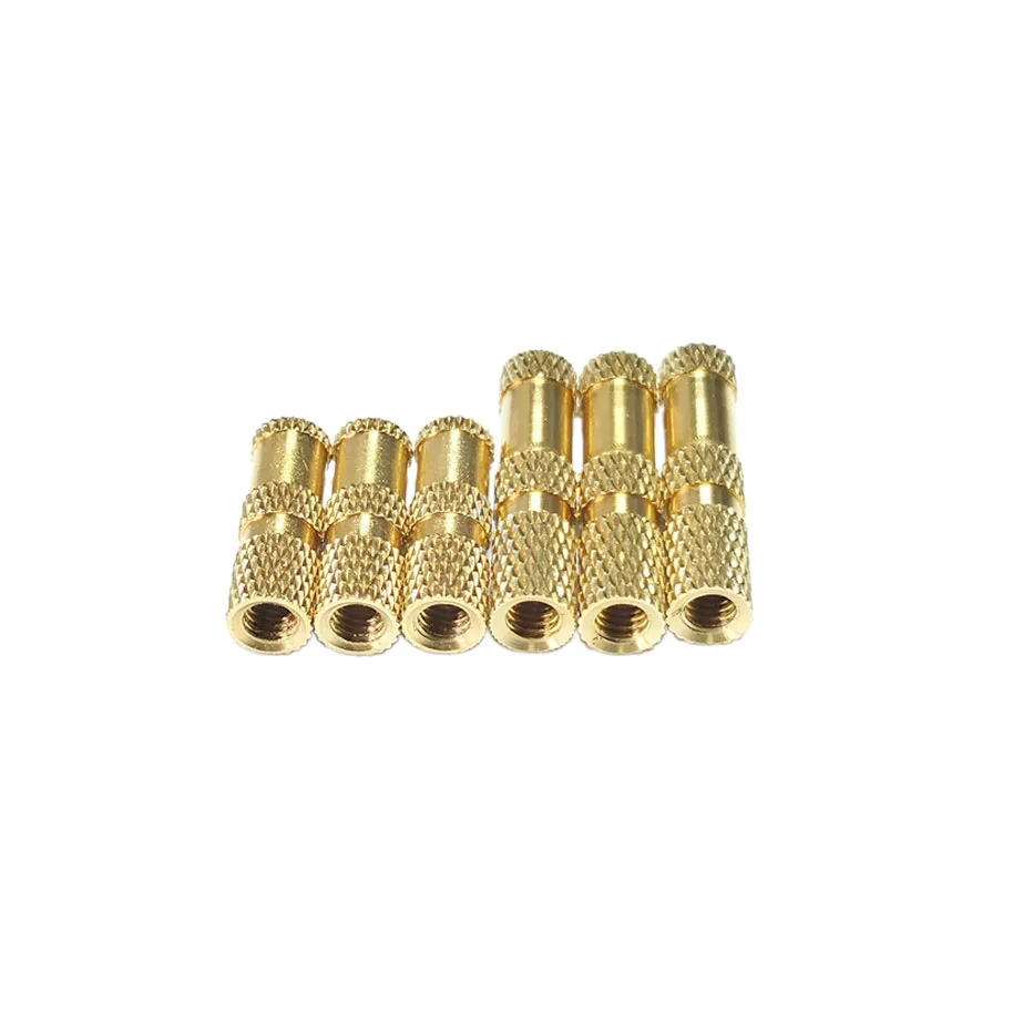 Injection Molded Chamfered Grooved Cross Knurled Female Thread Copper Stud Hot Melt Brass Insert Nut For Plastic