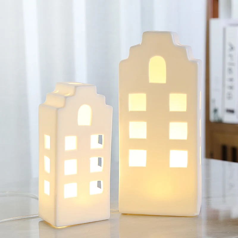 
Bright ceramic LED lighting small house decoration room decorative lights 