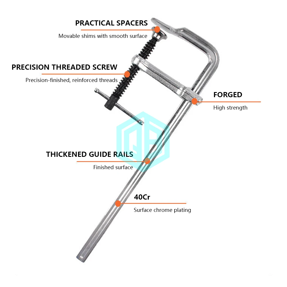 Carpenter Ratchet Type Fixing Clamps Fast 160-600x80mm Heavy Duty Pressing Plate Clamp F Sliding Arm Bar Clamp