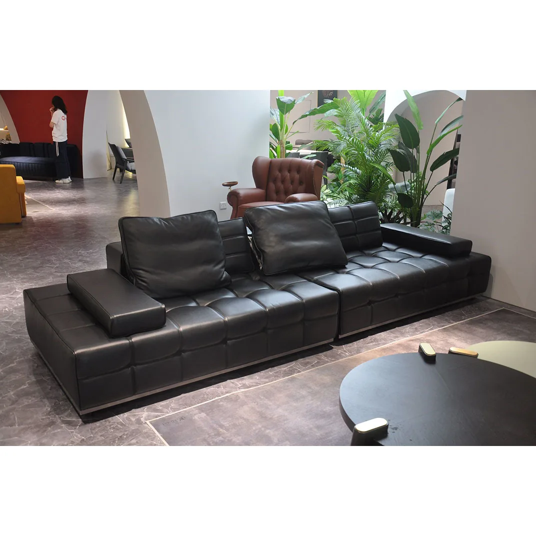 Living Room Furniture Set Modern Black Single Sofa With Storage Hotel Sofas Leather Indoor Arabic Nordic Sala Sofa