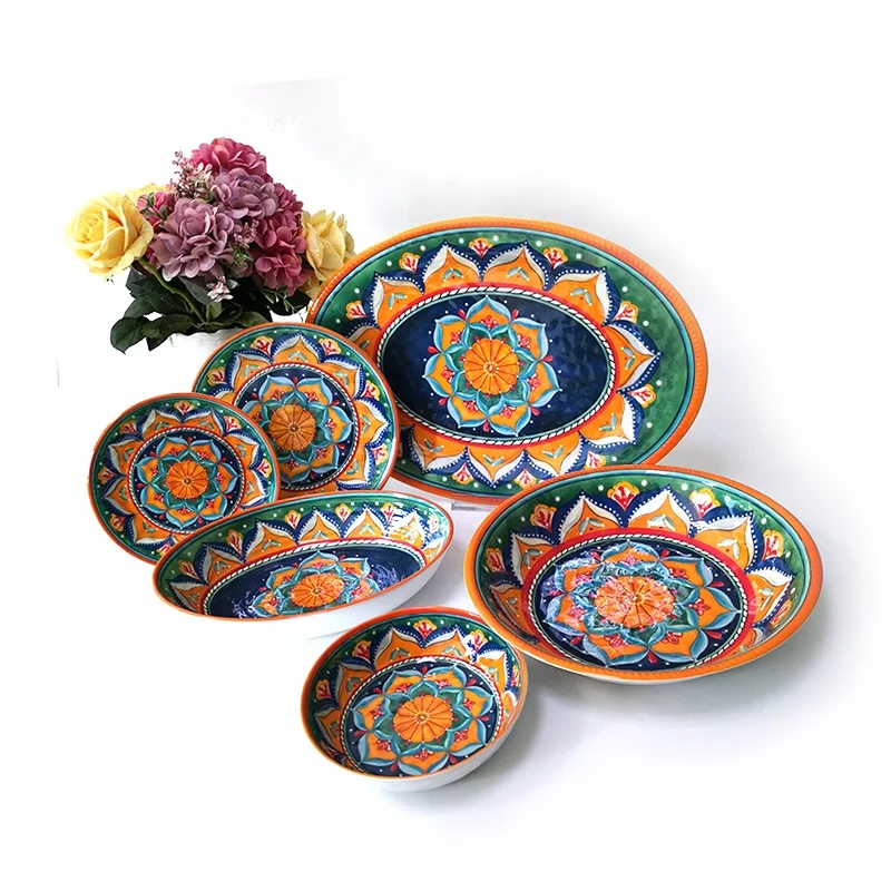 
Wholesale High Quality Kitchen Ware Melamine Tableware Sets for Party Buffet Dinnerware 